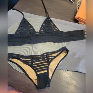 Beach Bunny Black Strappy Bikini